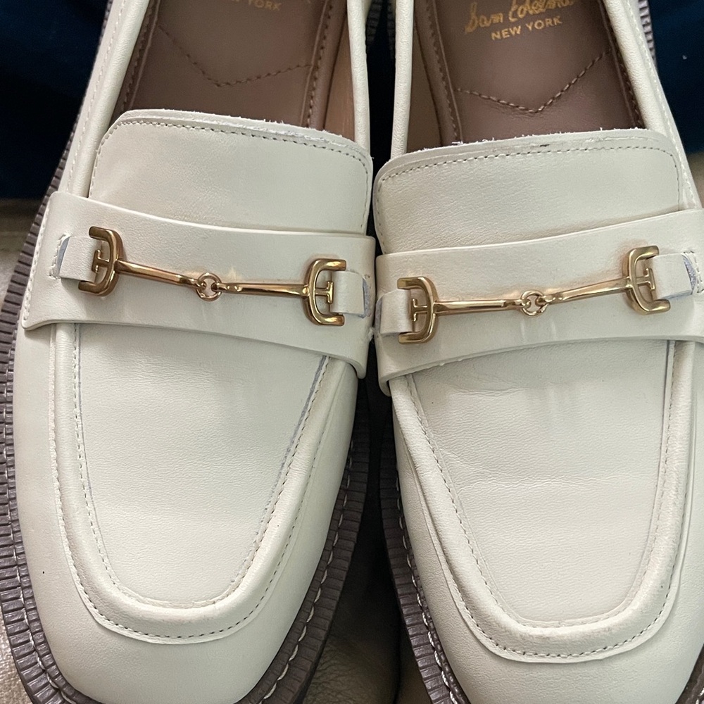 Sam Edelman Laurs Lug Sole Horsebite‎ Cream Loafers Size 7.5 - Picture 13 of 13